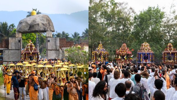 மகா சிவராத்திரி.. ஈஷா யோக மையத்திற்கு பக்தர்கள் பாதயாத்திரை.. 63 நாயன்மார்களுடன் வந்த ஆதி யோகி