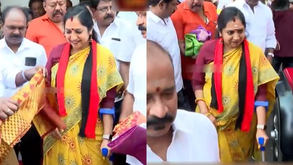 கையில் ‛வாக்கிங் ஸ்டிக்’.. நடக்கவே கஷ்டப்படும் திமுக வேட்பாளர் தமிழச்சி தங்கபாண்டியன்! என்னாச்சு?