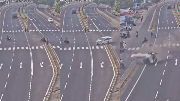 ஈரக்குலையே நடுங்குதே.. பைக்கில் மோதி கவிழ்ந்த கார்.. மதுரையில் 5 பேர் பலியானது எப்படி? ஷாக் வீடியோ