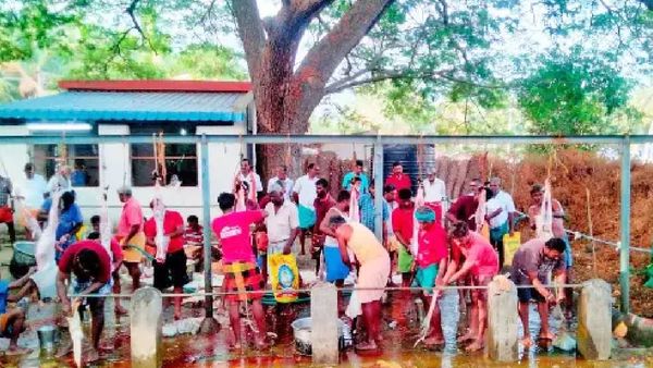 200 அண்டா, 300 ஆடுகள்.. திண்டுக்கல்லின் மூக்கை துளைத்த மட்டன் குழம்பு.. கமகம ஆட்டுக்கறி, கோழி கிரேவி