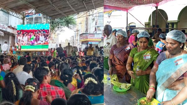 சுடச்சுட சாப்பாடு.. LED திரைகள்! சிறப்பு ஏற்பாடு, திரளான பக்தர்களுடன் நடந்த மீனாட்சி திருக்கல்யாணம்!