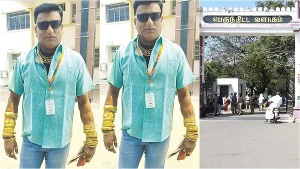 விழுப்புரம் கலெக்டர் ஆபிஸுக்கு நடமாடும் நகைக்கடையாக வந்த தொழில் அதிபர்.. வியந்து பார்த்த மக்கள்