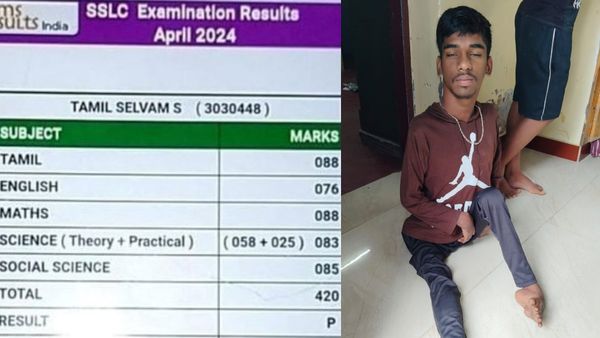 ரெண்டு கையுமில்லை..காலுமில்லை! ஆனால் நம்பிக்’கை’ உண்டு! பத்தாம் வகுப்பு தேர்வில் சாதனை படைத்த தமிழ்!