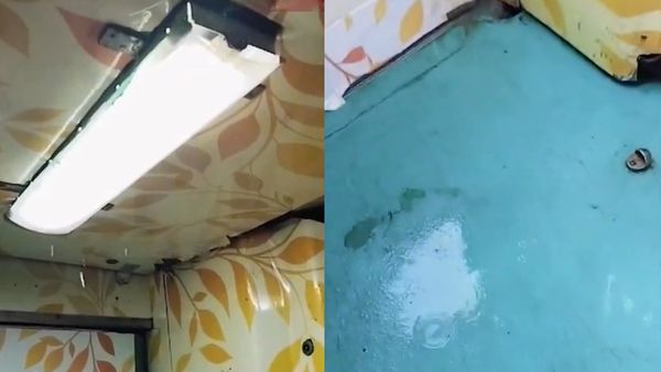 சென்னை சதாப்தி ரயிலுக்குள் அருவி போல கொட்டிய மழை.. இதுதான் சொகுசா? திட்டி தீர்த்த பயணிகள்