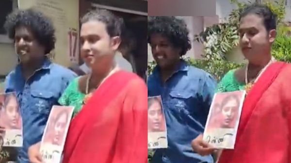 பாவாடை தாவணியில் வந்த நடிகர் கூல் சுரேஷ்.. கையில் அந்த போஸ்டர் வேற! என்ன ஆச்சு இவருக்கு?