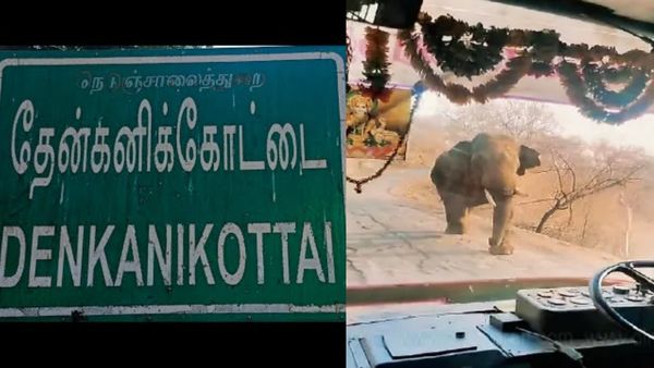 கிழிஞ்சது கிருஷ்ணகிரி.. ஒன்னும் புரியல.. அரசு பஸ் வேற பின்னால போகுது.. தேன்கனிக்கோட்டை ரோட்டில் பரபர