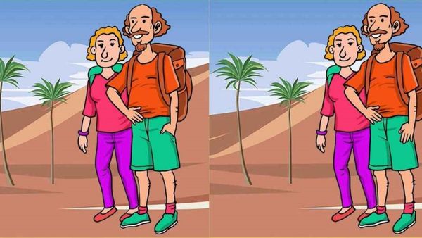 பாலைவனத்தில் தம்பதி! இரு படங்களில் இருக்கும் வித்தியாசம் என்ன? 12 செகன்ட் டைம்! ஜுஜுபி!