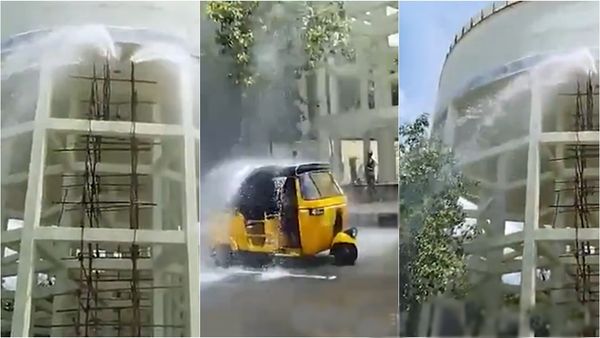 மதுரையில் மேல்நிலை நீர்தேக்க தொட்டி உடைந்து உருவான செயற்கை அருவி.. குவிந்த வாகன ஓட்டிகள்