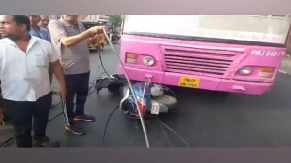 கழுத்தில் சிக்கிய இண்டர்நெட் கேபிள்.. பஸ் டயர் முன் வண்டியுடன் விழுந்த இளைஞர்.. சென்னையில் விபரீதம்!