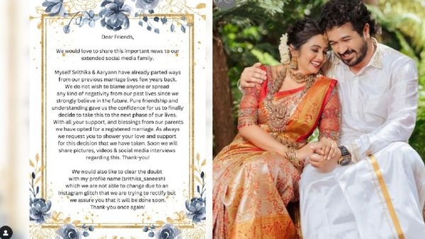 கணவரை பிரிந்த நாதஸ்வரம் சீரியல் நடிகை.. சன் டிவி சீரியல் நடிகருடன் விரைவில் திருமணம்.. திடீர் அறிவிப்பு