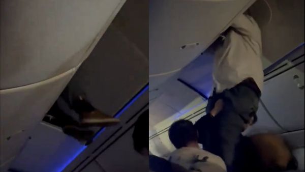 திடீரென குலுங்கிய விமானம்.. நடுவானில் தூக்கி வீசப்பட்டதால் தொங்கிய பயணி.. உயிர் தப்பியது எப்படி?