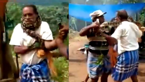 இப்படியும் நடக்குமா.. ஊரே பார்க்க.. கழுத்தை சுற்றிய மலைப்பாம்பு.. உயிருக்கு போராடிய முதியவர்