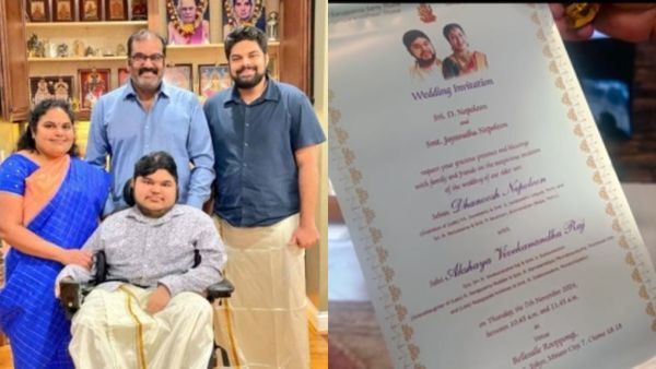 நெப்போலியன் மகன் திருமணத்திற்கு ஓலைச்சுவடி வடிவில் பத்திரிக்கை.. திருமண தேதி திடீர் அறிவிப்பு