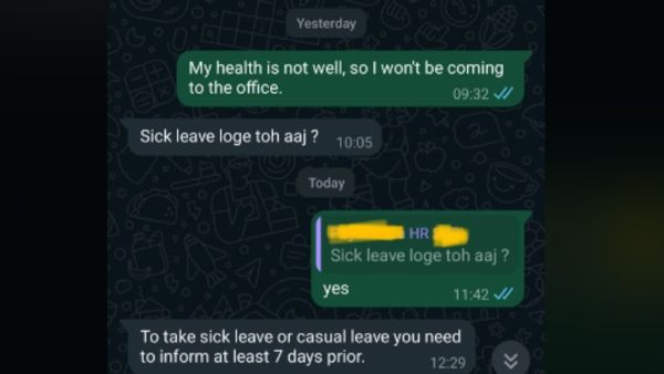 உடம்பு சரியில்லைன்னு ஆபீஸ்ல லீவு எடுக்கனுமா? ஒரு வாரம் முன்னாடியே சொல்லிரனும்! மேனேஜர் போட்ட ஆர்டர்