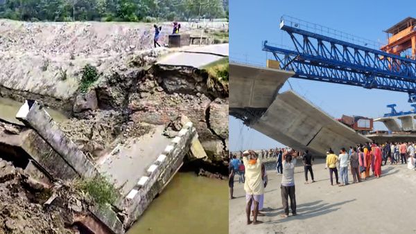 யாருப்பா அந்த காண்ட்ராக்டர்.. பீகாரில் சீட்டுக்கட்டுக்களை போல சரியும் பாலம்! இன்னைக்கு 15வது