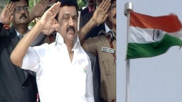 கோட்டை கொத்தளத்தில் தேசியக் கொடி ஏற்றினார் முதல்வர் ஸ்டாலின் - காவல்துறை அணிவகுப்பையும் ஏற்றார்