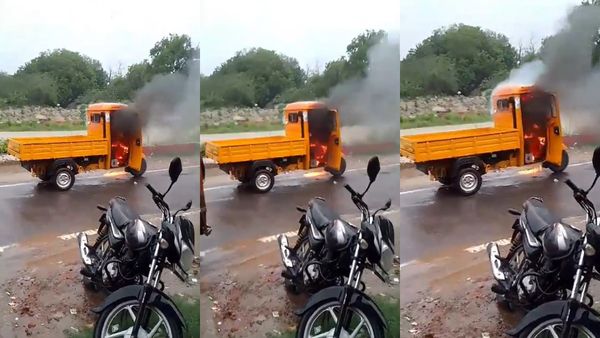 கடைக்கு வெளியே நிறுத்தியதால் அபராதம் விதித்த போலீஸ்.. ஆத்திரத்தில் ஆட்டோவை எரித்த ஓட்டுநர்.. வீடியோ 