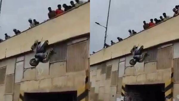 பைக் ஸ்டண்ட் செய்த பெங்களூர் டிடிஎஃப் - மேம்பாலத்தில் இருந்து தூக்கி வீசிய மக்கள்