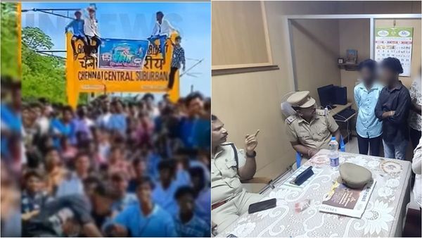 சென்னை சென்ட்ரல் ரயில் நிலைய பெயர் பலகையில ஏறி செல்ஃபி.. அட்டகாசம்.. அதிர வைத்த மாணவர்கள்