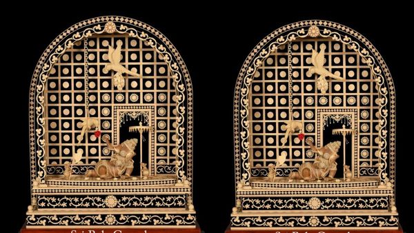 பரணியின் கைவண்ணம்! திருமழிசை டூ முர்மு அலுவலகம் செல்லும் சந்தன மரத்திலான தவழும் பாலவிநாயகர் சிலை!