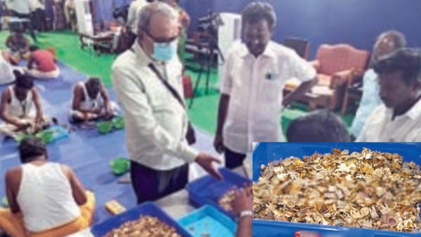 சமயபுரம் மாரியம்மன் கோயிலில் யார் பாருங்க.. அள்ள அள்ள தங்கம்..நாலாபக்கமும் கேமரா.. திகுதிகு திருச்சி