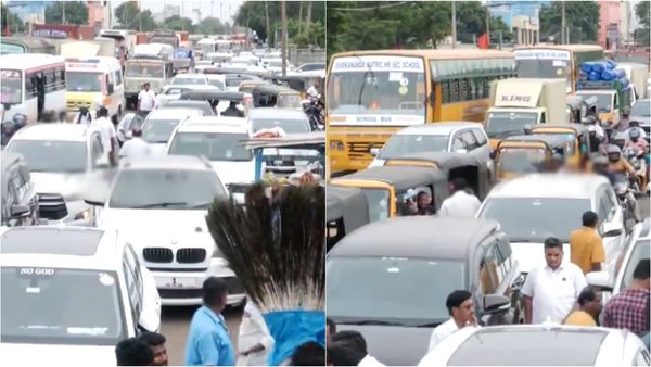 செந்தில் பாலாஜியை வரவேற்க புழல் சிறை முன் திரண்ட திமுகவினர்.. ஏராளமான கார்களால் ஸ்தம்பித்த சாலை