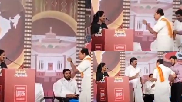 வழக்கறிஞர் மதிவதனியை நோக்கி ஆவேசமாக பாய்ந்து வந்த அர்ஜுன் சம்பத்.. டிவி விவாத நிகழ்ச்சியில் பரபரப்பு