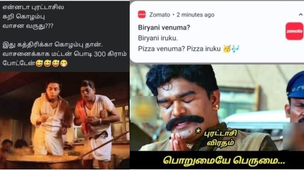 இது கத்தரிகாய் குழம்புதான்.. புரட்டாசி மாசங்கறதால வாசனைக்காக மட்டன்பொடி போட்டேன்! 