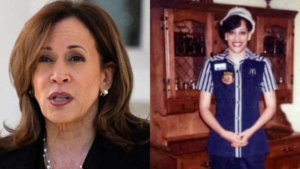 மெக் டொனால்ட்’ஸ் சீருடையில் கமலா ஹாரிஸ்.. வைரலான போட்டோ.. அமெரிக்காவில் வெடித்துக் கிளம்பிய விவாதம்!