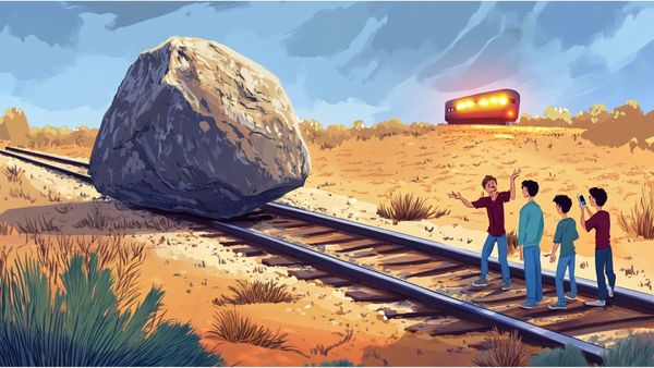 தண்டவாளத்தில் பாறாங்கல்.. குண்டக்க மண்டக்க ரீல்ஸ்.. வசமாக சிக்கிய வடநாட்டு இளைஞர்கள்