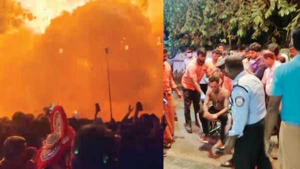 கேரளா கோவில் திருவிழாவில் பயங்கர தீ விபத்து- 10 பேர் கவலைக்கிடம்; 154 பேர் படுகாயம்