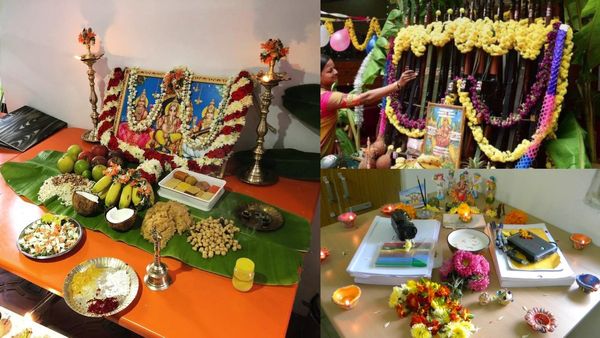 ஆயுத பூஜை, சரஸ்வதி பூஜை பண்டிகை இன்று உற்சாகமாக கொண்டாட்டம்... வீடுகள், கடைகளில் கோலாகலம்