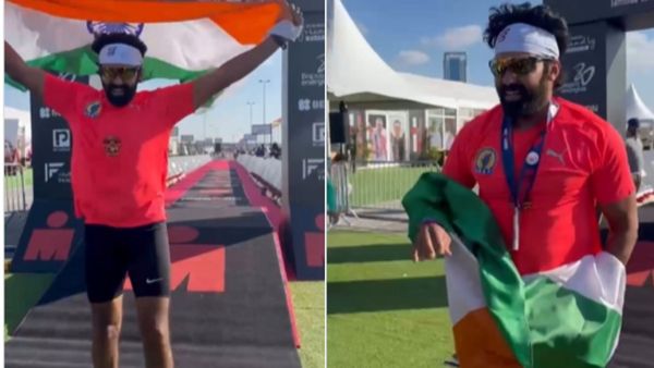 துபாயில் நடைபெற்ற மாரத்தானில் தமிழகம் சார்பில் கலந்து கொண்ட ஆர்யா.. குவியும் வாழ்த்து