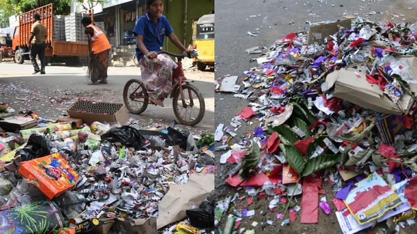 சென்னையில் 2.1 லட்சம் கிலோ பட்டாசு குப்பை! தூய்மை பணியாளர்களால் மீண்டும் உயிர்த்தெழுந்தது மாநகரம்