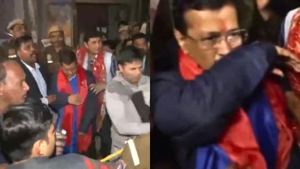 அரவிந்த் கெஜ்ரிவால் மீது திடீரென தண்ணீரை ஊற்றிய நபரால் பரபரப்பு! சுற்றி வளைத்த போலீஸ்! என்ன நடந்தது?