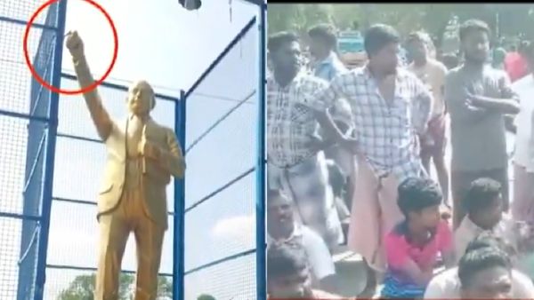 அம்பேத்கர் சிலை உடைப்பு.. பெரம்பலூரில் ஆக்ரோஷமான மக்கள் சாலை மறியல்.. பதற்றம் - போலீஸ் குவிப்பு