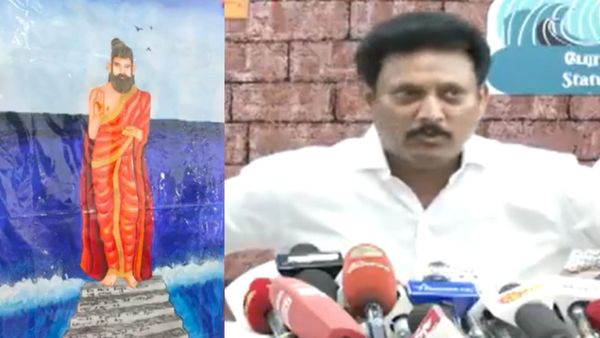 தமிழக அரசு கண்காட்சியில் காவி நிறத்தில் திருவள்ளுவர் ஓவியம்.. அமைச்சர் அன்பில் மகேஷ் விளக்கம்