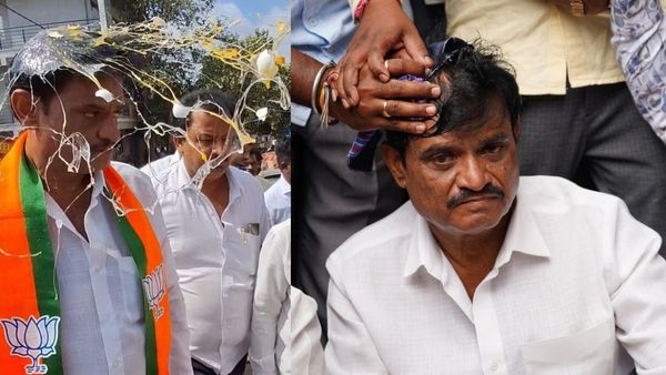 பலாத்கார வழக்கில் சிக்கிய கர்நாடகா பாஜக எம்.எல்.ஏ. முனிரத்னா மீது சரமாரி முட்டை வீச்சு- 3 பேர் கைது