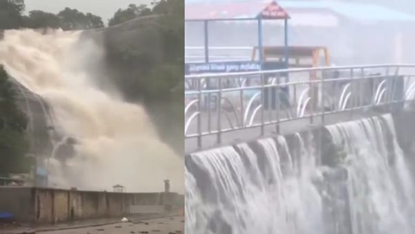 குற்றாலத்தில் வரலாறு காணாத வெள்ளம்.. ஆர்ப்பரித்து கொட்டிய தண்ணீரால் வந்த வினை.. நடைபாலத்தை பாருங்க
