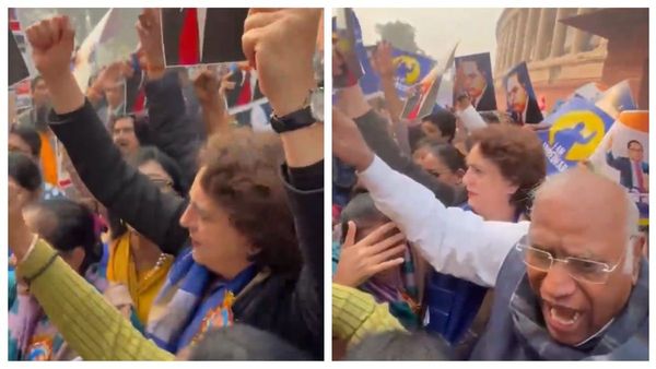 நாடாளுமன்றத்தில் தடுத்தபாஜக எம்பிக்கள்- 'ஜெய்பீம்' என உரத்து முழங்கிய பிரியங்கா காந்தி- பரபர வீடியோ!