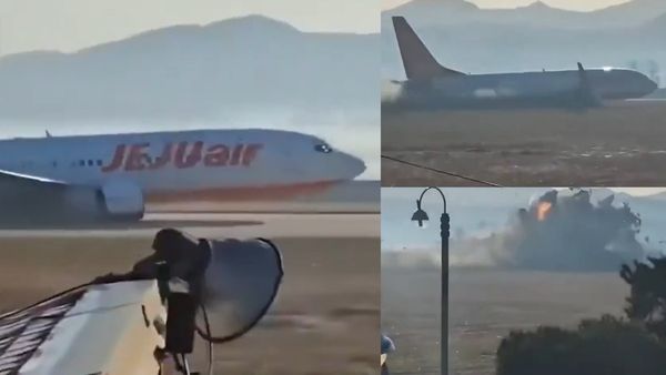 பெல்லி லேண்டிங்.. பல கிலோ மீட்டர்.. சர்ரென சறுக்கியபடி சென்று.. சுவற்றில் மோதிய விமானம்! ஷாக் வீடியோ