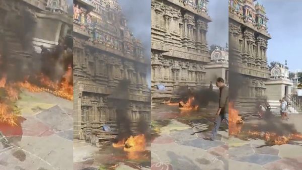தென்காசி காசி விஸ்வநாதர் கோவில் கோபுர வாசலில் பெட்ரோல் ஊற்றி தீவைத்த நபர்! யார் அந்த ஆனந்த பாலன்?