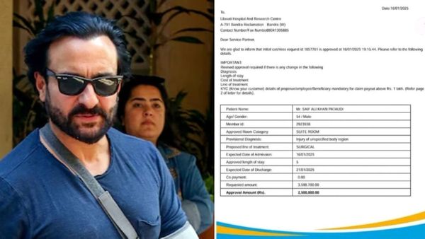 ஆறு நாள் சிகிச்சைக்கு ரூ.26 லட்சம்! சைஃப் அலி கான் மருத்துவ செலவு! இன்சூரன்ஸ் நிறுவனம் செய்த காரியம்
