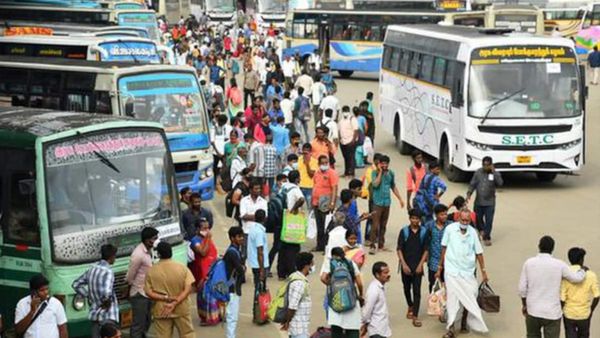 சிறப்பு பேருந்துகளில் அள்ளும் கூட்டம்.. பொங்கலுக்கு சொந்த ஊர்களுக்கு படையெடுக்கும் மக்கள்