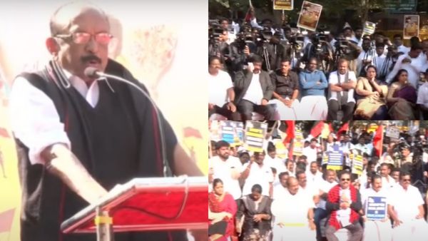 UGC எதிர்ப்பு:இந்தியா நாடுகளாக சிதறும்-டெல்லி திமுக மாணவர் அணி போராட்டத்தில் வைகோ! ராகுல் பங்கேற்பு!