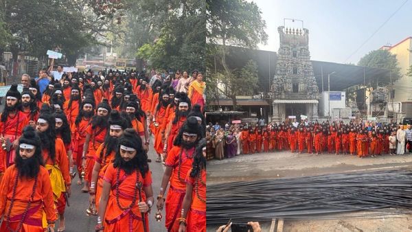 காசி தமிழ்ச் சங்கமம்- 100க்கும் மேற்பட்ட மாணவர்கள் 'அகத்திய முனிவர்' உடையில் நடைபயணம்!