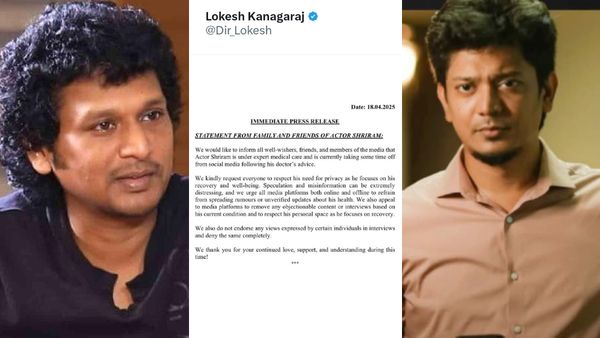 நடிகர் ஸ்ரீக்கு மருத்துவ கண்காணிப்பு.. இப்போது அவர் நிலைமை இதுதான்! லோகேஷ் கனகராஜ் பரபரப்பான அறிக்கை