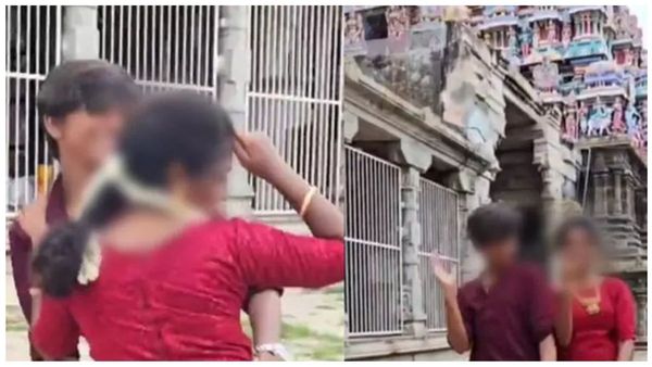 தலையிலடித்து கொண்ட பக்தர்கள்.. திருநெல்வேலி கோயிலில் அம்பாள் சன்னிதானத்தில்.. யாரிந்த ஜோடி.. தேவையா