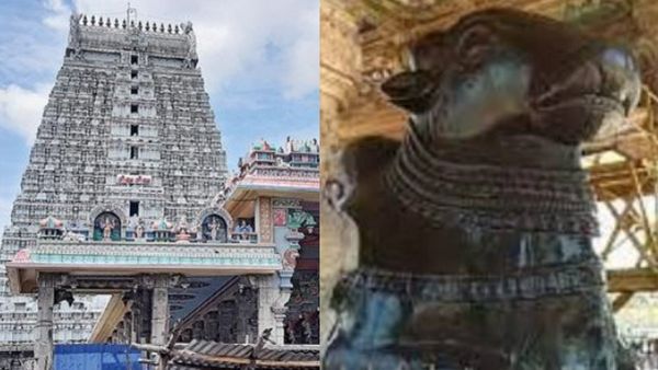 திருவண்ணாமலை அண்ணாமலையார் கோயில் பெரிய நந்தி! உட்கார்ந்திருக்கும் ஸ்டைலை பார்த்திருக்கிறீர்களா? 
