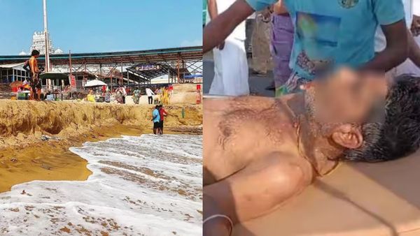 திருச்செந்தூரில் ஆச்சரியம்.. கடலில் மூழ்கிய நபர்.. மறு நிமிடமே பக்தர்கள் சிலிர்ப்பு.. முருகா, முருகா